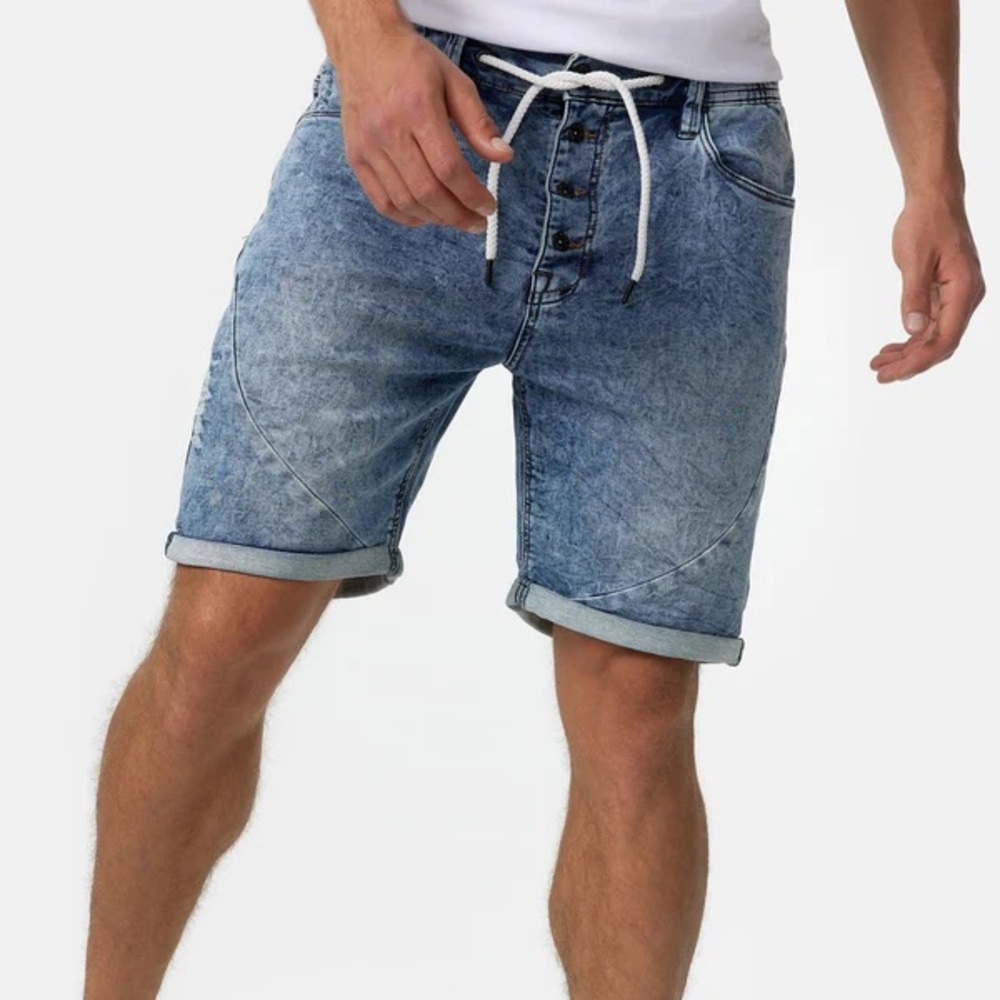 🔡 Wxyz • Distressed Denim Drawstring Shorts